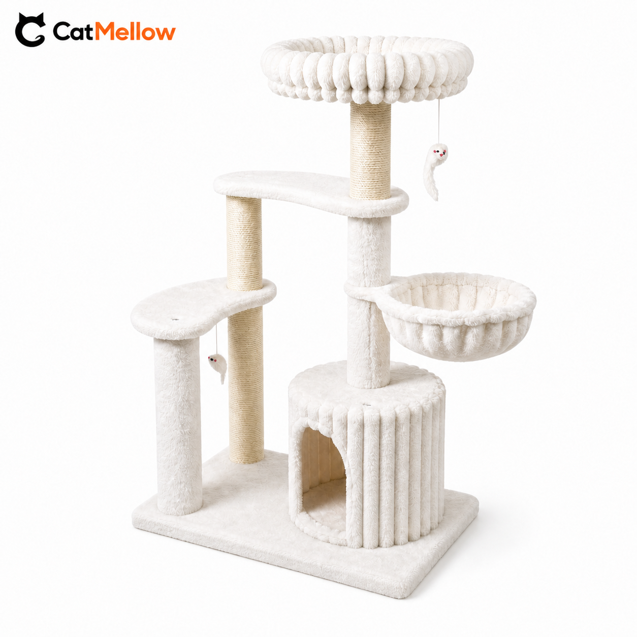 CatMellow Cloud Haven multi-level cat tree on a clean white background