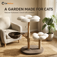 CatMellow Flower Garden Cat Tree in a warm modern living room