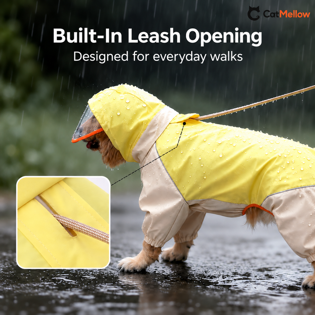 Built-in leash opening and close-up