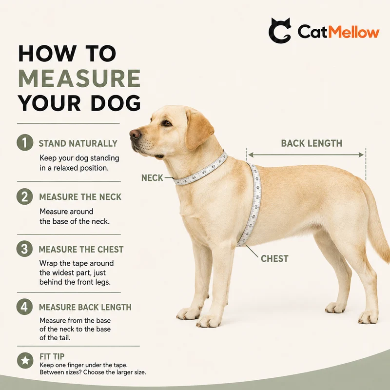 How to measure a dog's neck chest and back length