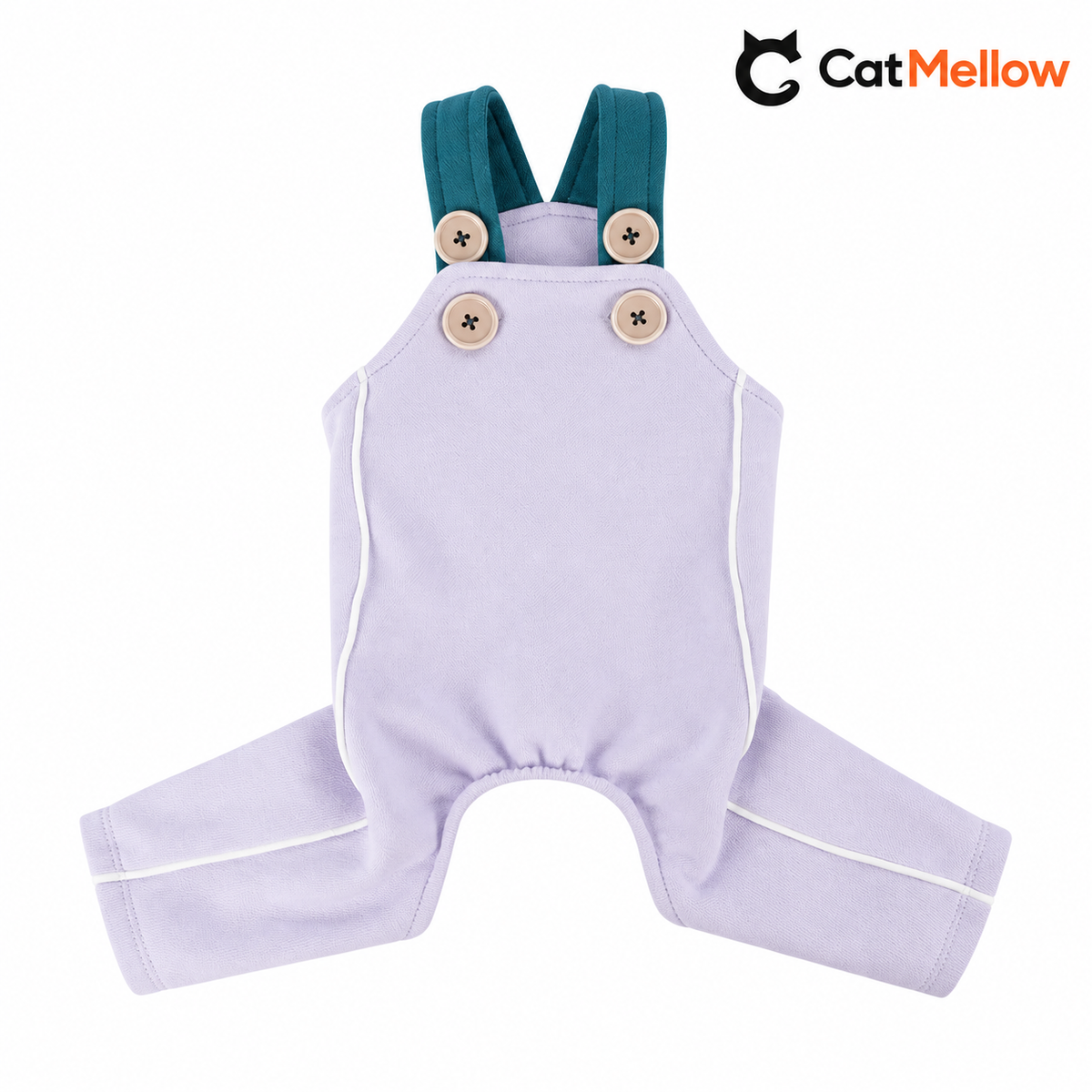 Dog overalls product view.