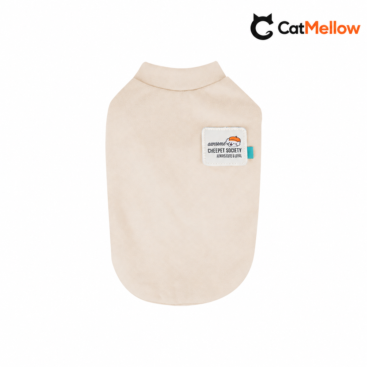 Cream dog shirt with puppy patch