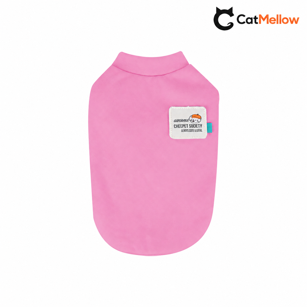 Pink dog shirt with puppy patch